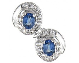 Boucles d'oreilles boutons or saphir(s) & diamant(s) Stepec - xelPEPg Sa og