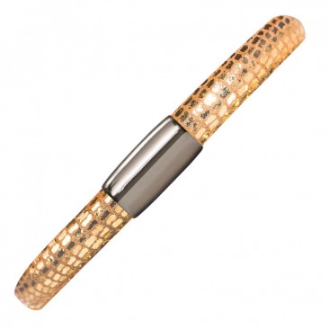 Bracelet cuir de veau véritable 1 rang Endless JLO motif reptile doré - 1001-1