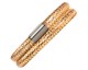 Bracelet cuir de veau véritable 2 rangs Endless JLO motif reptile doré - 1001-2