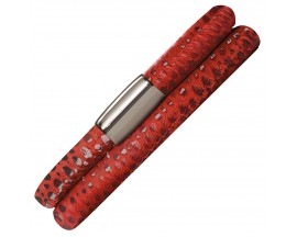 Bracelet cuir de veau 2 rangs Endless JLO motif reptile rouge - 1002-2