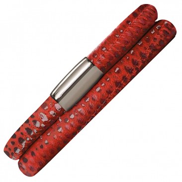 Bracelet cuir de veau véritable 2 rangs Endless JLO motif reptile rouge - 1002-2