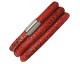 Bracelet cuir de veau véritable 3 rangs Endless JLO motif reptile rouge - 1002-3
