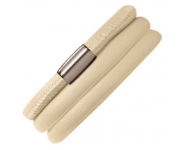 Bracelet cuir de veau véritable 3 rangs Endless nude - 12112-3