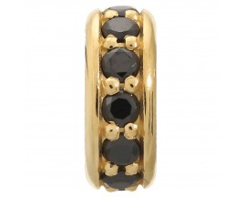 Charm argent plaqué or jaune Endless JLO Black Dreamy Dot - 1600-2