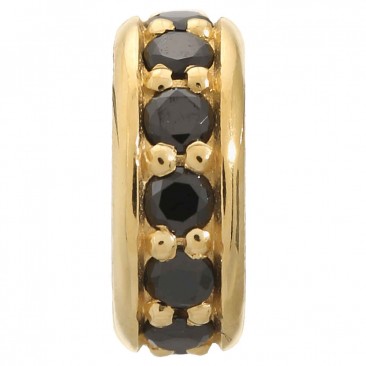 Charm argent plaqué or jaune Endless JLO Black Dreamy Dot - 1600-2