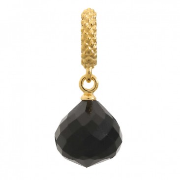 Charm argent plaqué or jaune Endless JLO Black Mysterious Drop - 1801-2