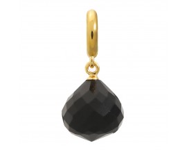 Charm argent plaqué or jaune Endless JLO Black Love Drop - 1850-2