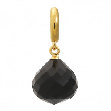 Charm argent plaqué or jaune Endless JLO Black Love Drop - 1850-2