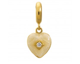 Charm argent plaqué or jaune Endless JLO White Big Heart - 1875-2