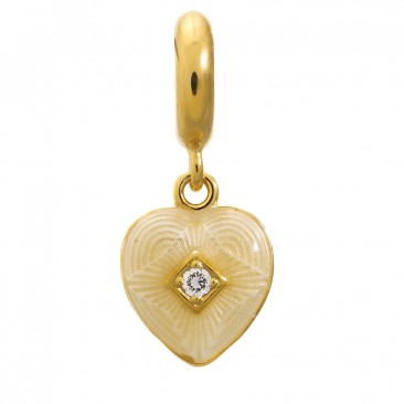 Charm argent plaqué or jaune Endless JLO White Big Heart - 1875-2