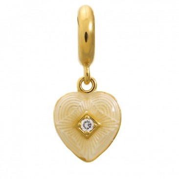 Charm argent plaqué or jaune Endless JLO White Big Heart - 1875-2
