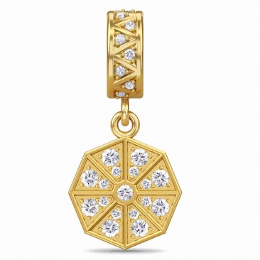 Charm argent plaqué or jaune Endless JLO White Infinity Drop - 1896