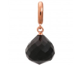 Charm argent plaqué or rose Endless JLO Black Love Drop - 2850-2