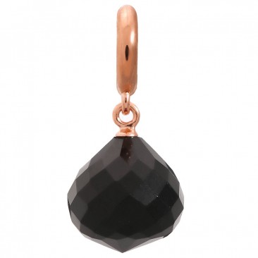 Charm argent plaqué or rose Endless JLO Black Love Drop - 2850-2