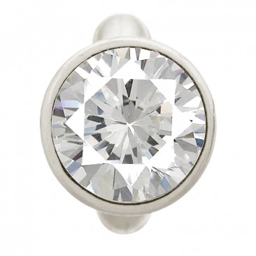 Charm argent Endless Round White Dome - 41158-2