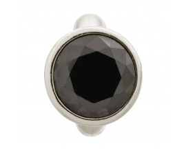 Charm argent Endless Round Black Dome - 41158-4
