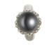 Charm argent Endless Black Pearl Flower - 41250-2