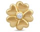 Charm argent plaqué or jaune Endless White Heart Flower - 51312