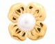 Charm argent plaqué or jaune Endless Big White Pearl Flower - 51402
