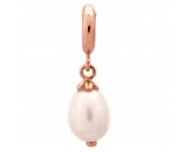 Charm argent plaqué or rose Endless White Pearl Drop - 63420-1